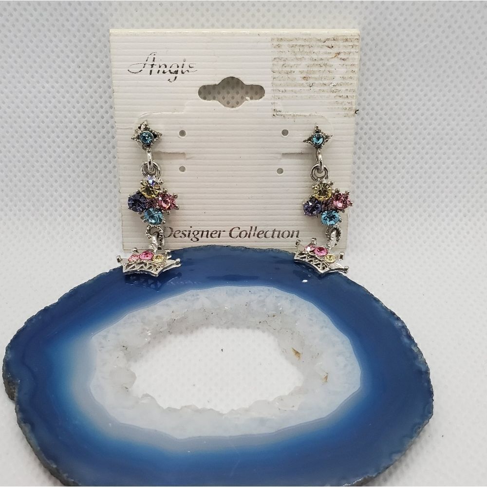 NWT Angie Dangling Crown Earrings